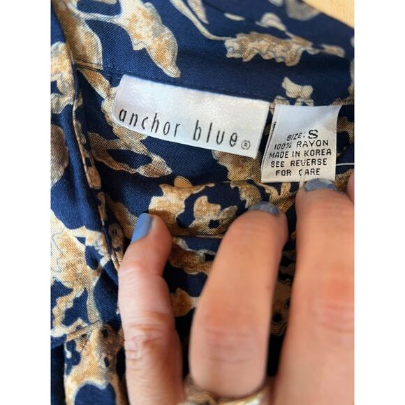 Anchor Blue 90s Women's Vintage Sleeveless Shirt Dress Size Small NEW - Picture 5 of 9